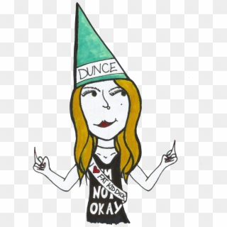 Confessions Of A Voluntary Misfit - Girl With Dunce Cap Cartoon Clipart