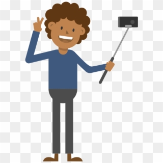 Black Man Taking A Selfie Cartoon Vector - Selfie Cartoon Png Clipart