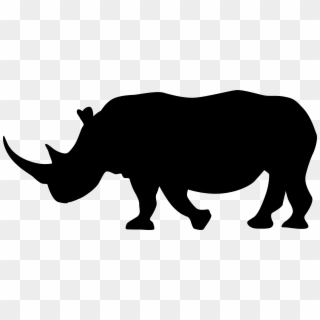 Clipart Royalty Free Stock Rhinoceros Cattle Clip Art - Rhino Silhouette Transparent Background - Png Download