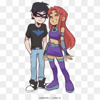Nightwing Clipart Cute - Cool Robin Teen Titans Starfire - Png Download