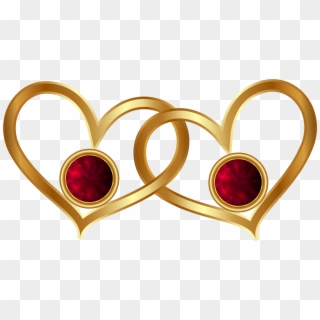 Golden Hearts With Red Png - Red And Gold Hearts Clipart