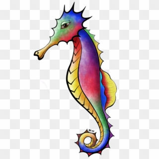 Seahorse Drawing Colorful Clipart