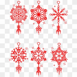 Spring Festival Elements Winter Snowflakes Pendant - Cross Clipart