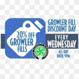 We've Got 20% Off Growlers All Day Long Clipart