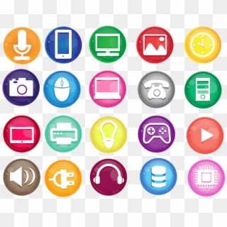 Microphone, Mobile, My Computer, Picture, Clock, Photo, - Business Development Icons Free Clipart
