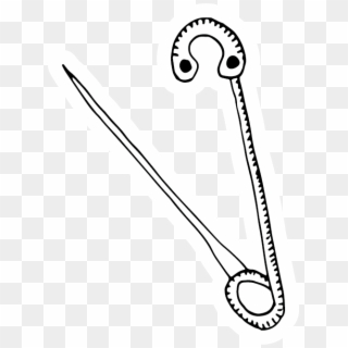 Safety Pin Cut - Monochrome Clipart