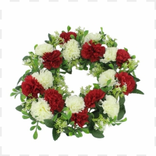 Wedding Flowers Wreath Red Ivory Carnation Arrangement - Garden Roses Clipart