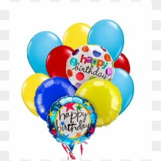 Deluxe Balloon Bouquet - Happy Birthday Balloons And Teddy Bears Clipart