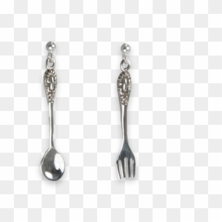 Sterling Silver Spoon & Fork Earrings Clipart