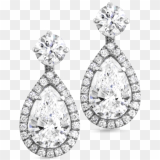 Pear Shape And Round Diamond Drop Earrings - Sample Earrings Clipart