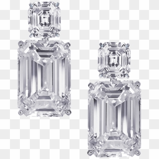 Emerald-cut Diamond Earrings - Glass Bottle Clipart