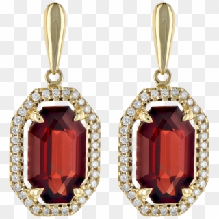 Garnet And Diamond Earrings Allison Kaufman - Earrings Clipart