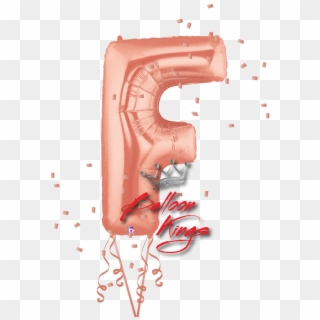 Rose Gold Letter F - Balloon Clipart