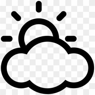 Cloudy Png Icon Free Download Onlinewebfonts Com - Sun And Cloud Clipart Black And White Transparent Png