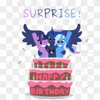 Surprise Birthday Rainbow Dash Pinkie Pie Rarity Fluttershy Clipart