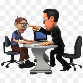 Cartoon Boss Talking To Employee Clipart - Png Download