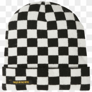 Finger In The Nose Nagano Unisex Beanie Checkers - Black And White Plate Chargers Clipart