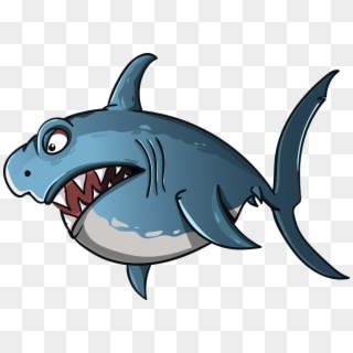 Shark Cartoon Fish Predator Sea Stylized Teeth - Ikan Kartun Clipart