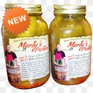 Martys Pickles Hot And Spicy Dill Pickles - Glass Bottle Clipart