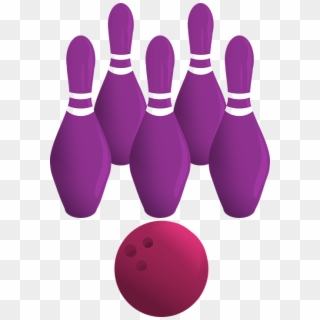 Purple Bowling Pin Clipart - Purple Bowling Pins - Png Download
