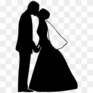 Free Bride And Groom Silhouette Png - Cartoon Wedding Couple Silhouette Clipart