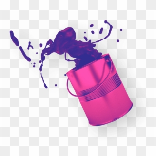 Paint Can With Paint Splashing Out Of It Clipart