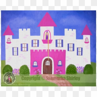 Kids Art Print Of Princess Castle Painting - Castle And Princess Art Clipart