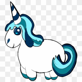 Unicorn Clipart Blue Pony Cute Fluffy Animal Pet - Png Download