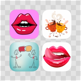 Flirty Lips With Hot Coffee On The App Store - Lips With Tongue Vector Clipart