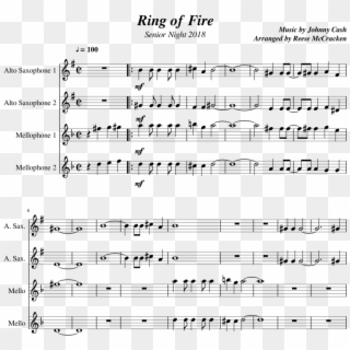 Ring Of Fire - Sheet Music Clipart