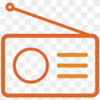28-radio - Orange Radio Icon Png Clipart