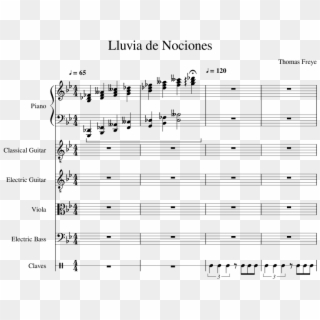 Lluvia De Nociones Sheet Music For Piano, Guitar, Viola, - World Of Pure Imagination Trumpet Clipart