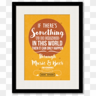 Music & Beer Framed Wall Art With Border Black - Poster Clipart
