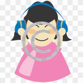 Girl With Headphones, Tiger - Girl Headphones Clipart - Png Download