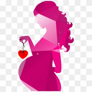 Silhouette Clip Art Colorful Geometric Royaltyfree - Pregnant Women Cartoon - Png Download