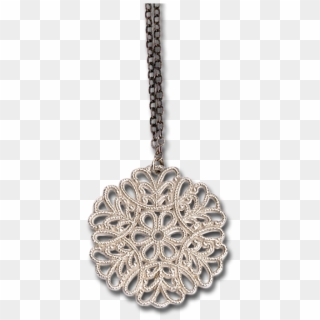 Snowflake Small Silver Pendant Necklace - Locket Clipart