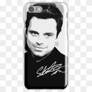 Sebastian Stan B&w Cutouts W/signature Iphone 7 Snap Clipart