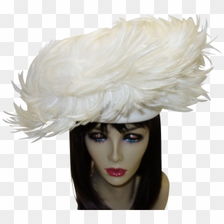 This Is An Absolutely Incredible White Feather Hat - Costume Hat Clipart