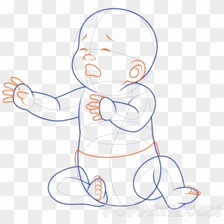How To Draw A Baby Crying Pop Path Within Baby Drawing - Drawing Of A Baby Crying Clipart