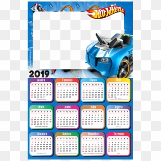 Calendário 2019 Hot Wheels Carro Azul Clipart