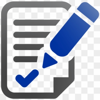 Document Check Icon Blue Pen Png Blue Document Icon - Evaluate Icon Vector Clipart