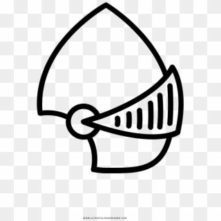 Knight Helmet Coloring Page - Line Art Clipart