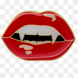 Dracula Lips Pin - Emblem Clipart