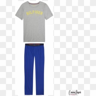 Tommy Hilfiger Short Sleeve Logo Pyjama Set In Grey - Pajamas Clipart