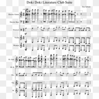 Doki Doki Literature Club Remix Sheet Music For Violin, - Doki Doki On Violin Clipart