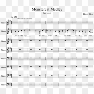 Monstercat Medley Sheet Music Composed By Henry Riker - Sheet Music Clipart