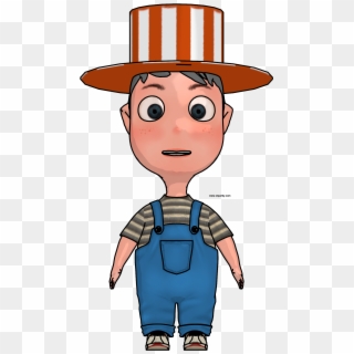 Cartoon Boy With Hat Front View Clipart Png - Cartoon Transparent Png