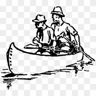 Canoe Rowing Free On Dumielauxepices Net - Drawing Of Canoe In Water Clipart