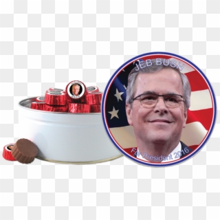 Jeb Bush For President Tin With Jeb Bush Two-bite Foiled - American Flag Clipart