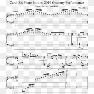 Cardi B's Intro To Her 2019 Grammy Performance Sheet - Sheet Music Clipart